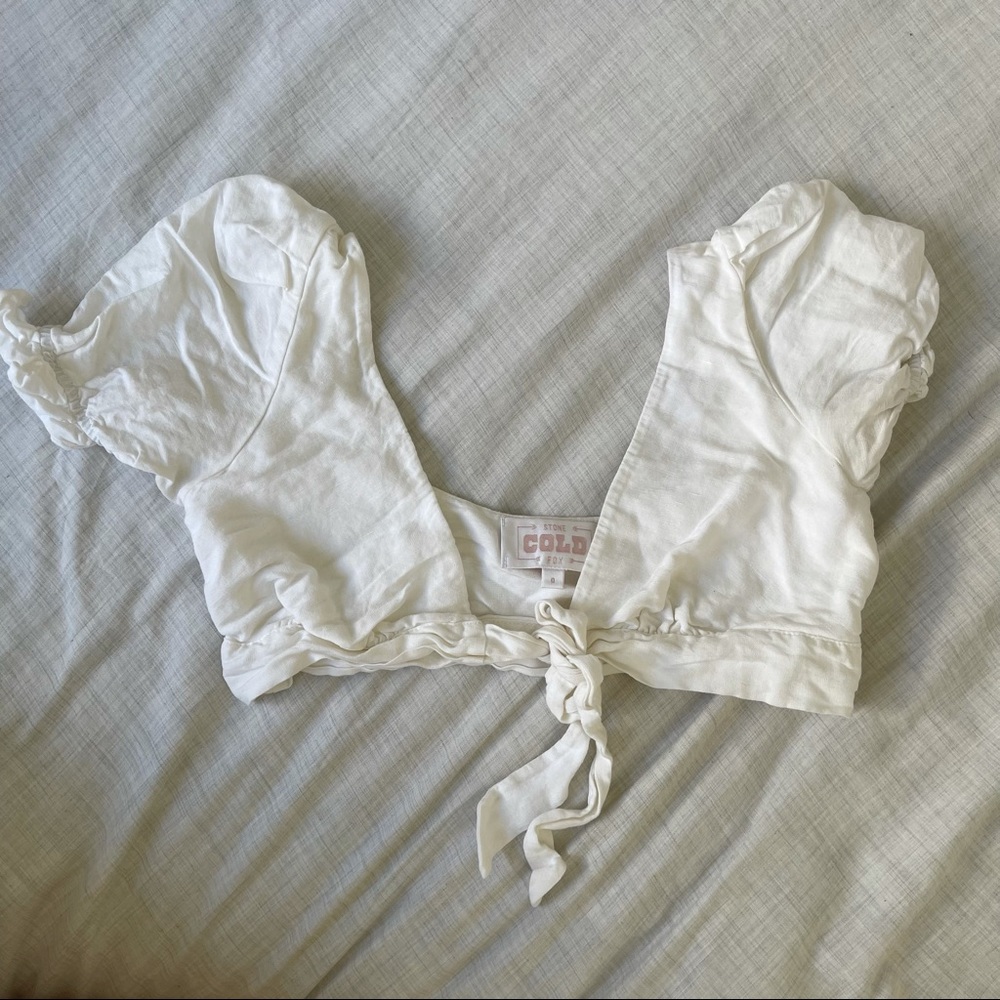 Stone Cold Fox Linen Set in White Size 0 - Picture 6 of 7